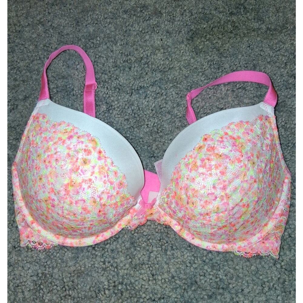 Victoria's Secret Dream Angels Push-Up Bra Floral Lace Size 36DD